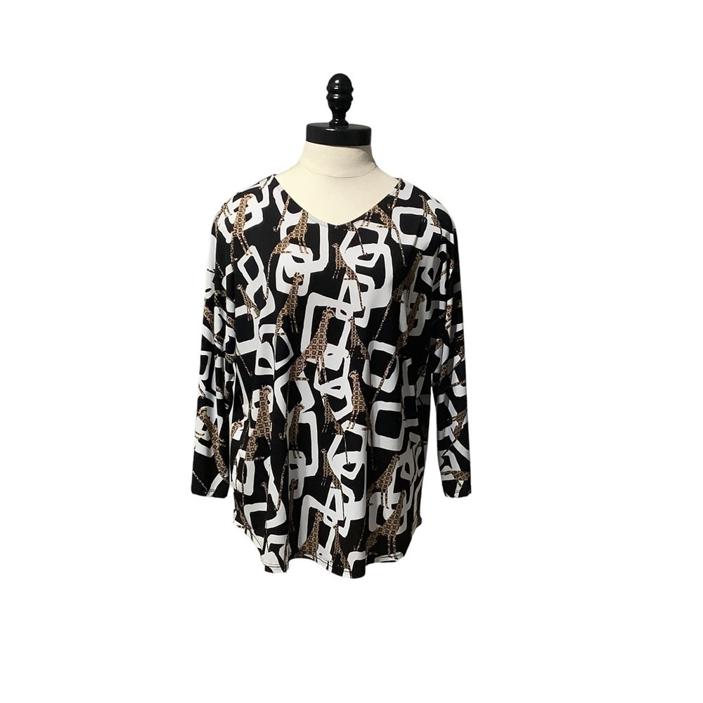 CHICO'S Easywear Wild Cat‎ Top - Size 1